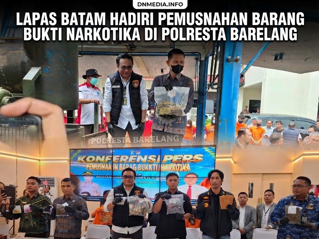 Lapas Batam Hadiri Pemusnahan Barang Bukti Narkotika di Polresta Barelang