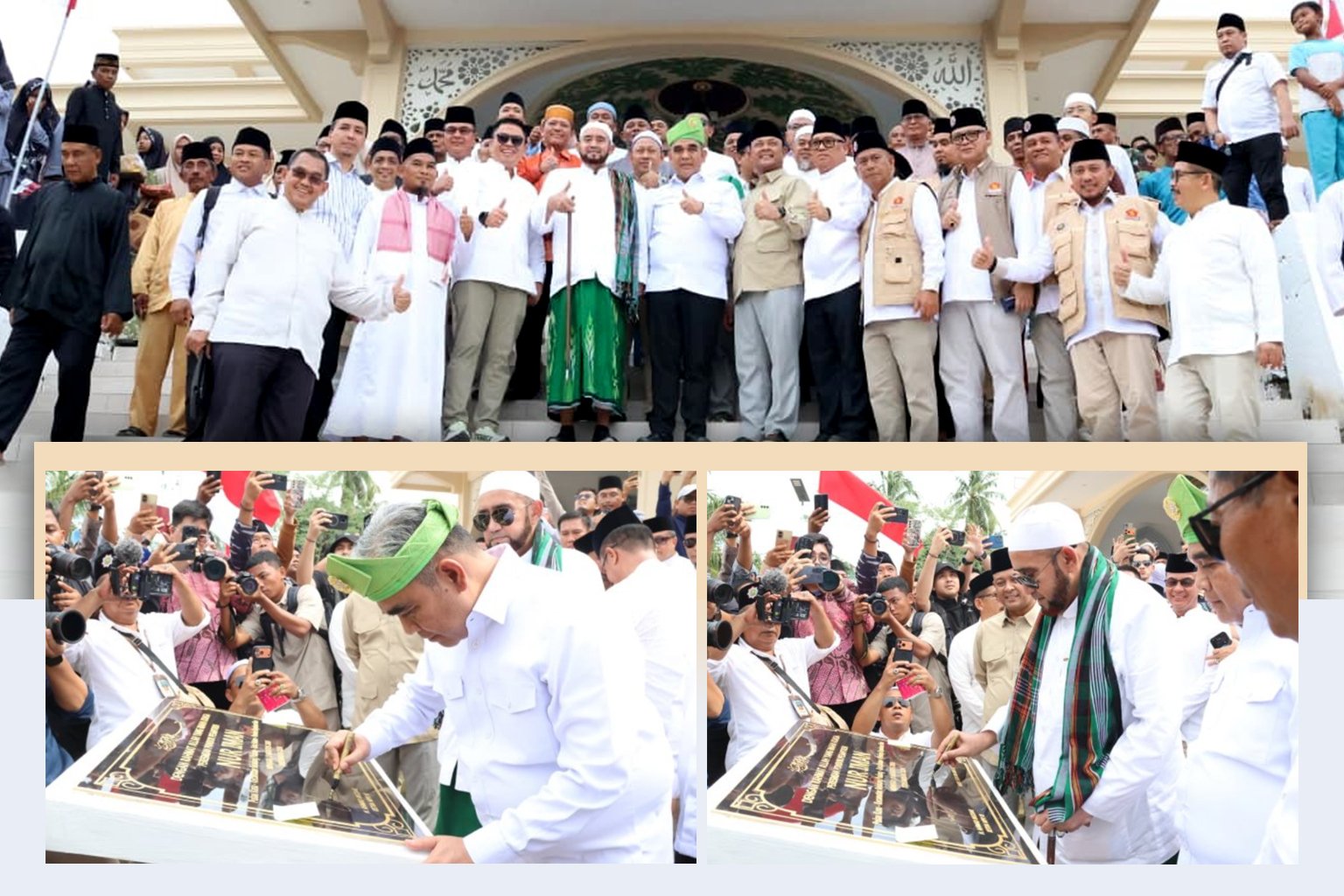 KETUA MPR RI AHMAD MUZANI DAN HABIB SYECH BIN ABDUL QODIR ASSEGAFA RESMIKAN PONDOK PESANTREN NUR IMAN PULAU KASU